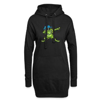 Hip-Hop Frog Dab Design de dessins animés - Sweat-shirt à capuche long Femme - noir - Devant