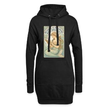 Meerjungfrau Nixe Lesen Träumen Bücher Geschenk - Hoodie-Kleid - Schwarz - Vorne