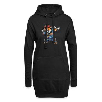 Stylo graffiti Bulldog Hoodie Headie Art de rue - Sweat-shirt à capuche long Femme - noir - Devant