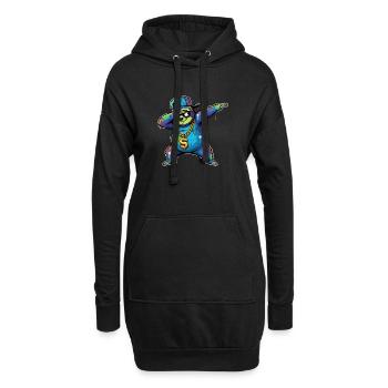 Faultier Graffiti mit Goldkette Street Art - Hoodie-Kleid - Schwarz - Vorne
