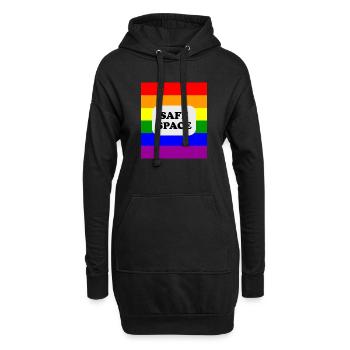 LGBT-Safe-Space-Regenbogenflagge - Hoodie-Kleid - Schwarz - Vorne