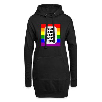 LGBT-Safe-Space-Regenbogenflagge - Hoodie-Kleid - Schwarz - Vorne