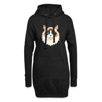 Ragdoll Katze Ragdollkatze Cat Süße Ragdoll Katzen - Hoodie-Kleid - Schwarz - Vorne