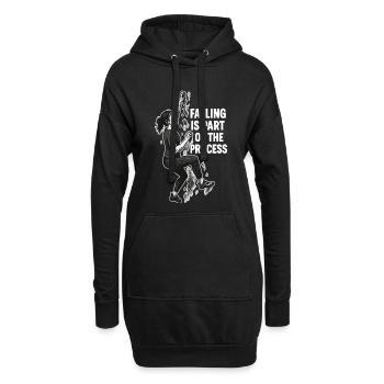 Femme Bouldering : La chute fait partie du processus - Sweat-shirt à capuche long Femme - noir - Devant