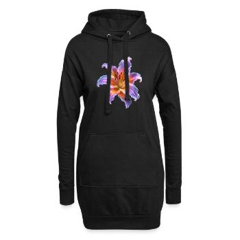 Leuchtende Lilie Abstraktes Florales Kunst  Motiv - Hoodie-Kleid - Schwarz - Vorne