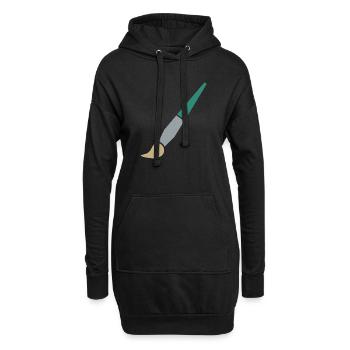 Pinceau - Sweat-shirt à capuche long Femme - noir - Devant