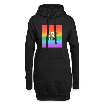 Grand fan des droits de l’homme : arc-en-ciel LGBT - Sweat-shirt à capuche long Femme - noir - Devant