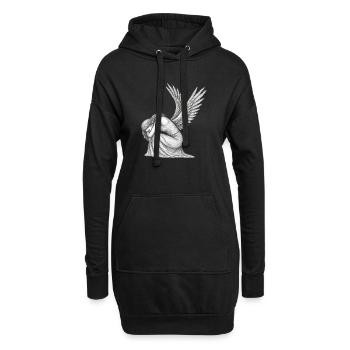 Dessin Fée triste - Sweat-shirt à capuche long Femme - noir - Devant