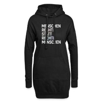 Menschenrechte statt rechte Menschen Spruch Demo - Hoodie-Kleid - Schwarz - Vorne