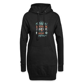 Papy Bricoleur et Histoires Infinies - Sweat-shirt à capuche long Femme - noir - Devant