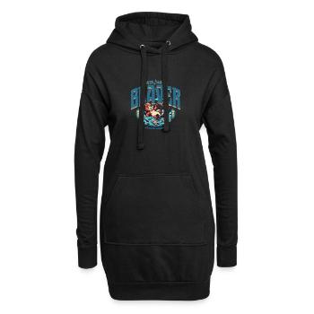 Je ne suis qu’un castor surfeur - Sweat-shirt à capuche long Femme - noir - Devant