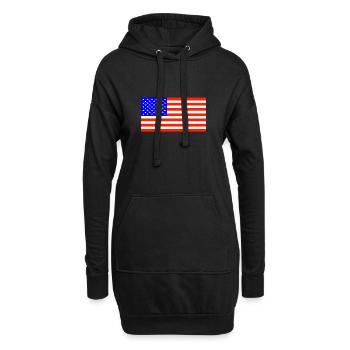 USA flage, USA Flaggem United States of America - Sweat-shirt à capuche long Femme - noir - Devant