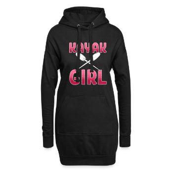 Kajak Kajakfahren - Hoodie-Kleid - Schwarz - Vorne