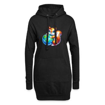 Écureuil pour la Terre, Protection de l’environnement, Conservation de la nature - Sweat-shirt à capuche long Femme - noir - Devant