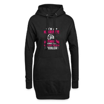 Je suis une fille de karaté - Sweat-shirt à capuche long Femme - noir - Devant