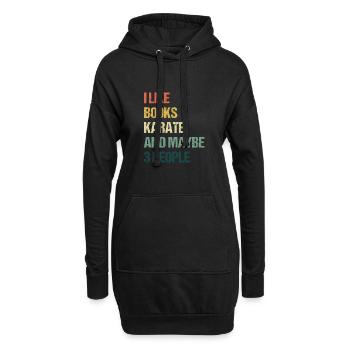 J’aime les livres Karaté et peut-être 3 personnes - Sweat-shirt à capuche long Femme - noir - Devant