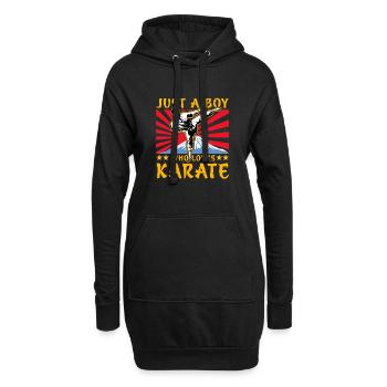 Juste un garçon qui aime le karaté - Sweat-shirt à capuche long Femme - noir - Devant