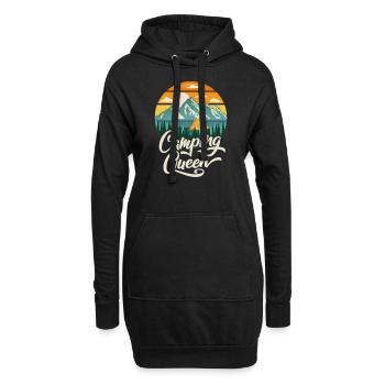 Camping - Sweat-shirt à capuche long Femme - noir - Devant