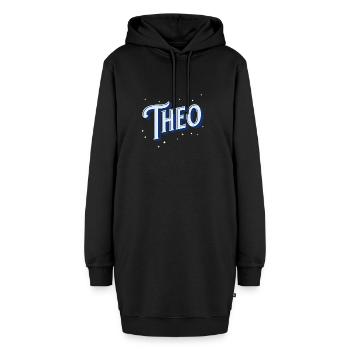 Theo Namen personalisiert - Hoodie-Kleid - Schwarz - Vorne