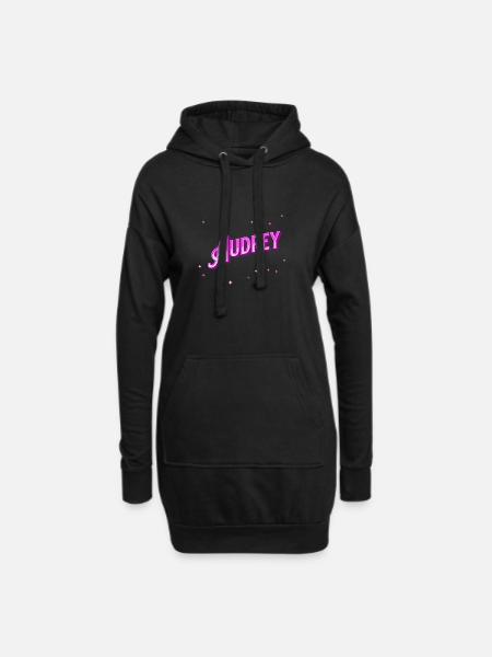 Audrey Namen personalisiert - Hoodie-Kleid - Schwarz