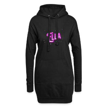Ella Namen personalisiert - Hoodie-Kleid - Schwarz - Vorne