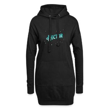 Nom Hector personnalisé - Sweat-shirt à capuche long Femme - noir - Devant