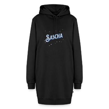 Nom Sascha personnalisé - Sweat-shirt à capuche long Femme - noir - Devant