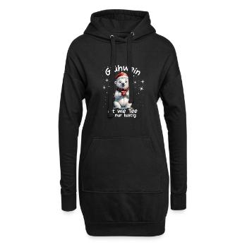 Weihnachtsmarkt witzige Glühwein trinken Sprüche - Hoodie-Kleid - Schwarz - Vorne