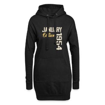 Geburtstagsgeschenk geboren im Januar 1954 - 1954 - Hoodie-Kleid - Schwarz - Vorne