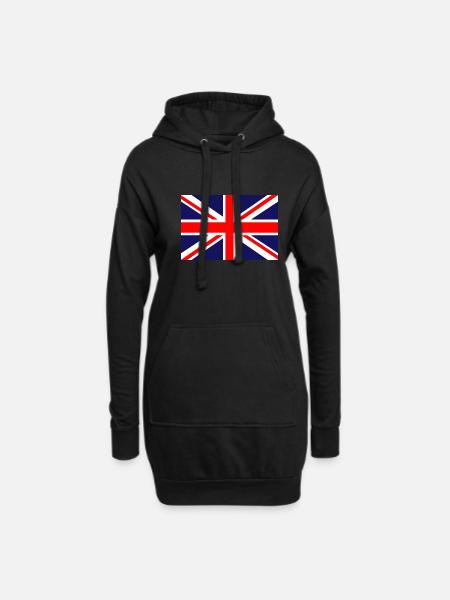 Grande-Bretagne drapeau britannique drapeau - Sweat-shirt à capuche long Femme - noir