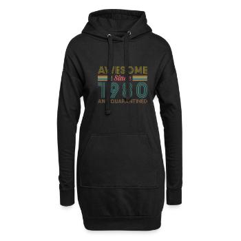 Awesome Since 1980 And Quarantine T-Shirt - Hoodie-Kleid - Schwarz - Vorne