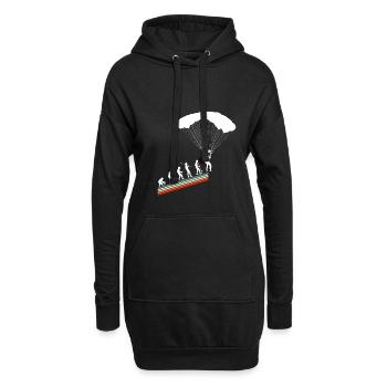 Evolution Vintage Retro Skydiver Skydiver Skydiving - Hoodie Dress - black - Front