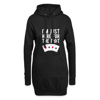 Je suis juste ici pour le joueur de poker Pot Gift - Sweat-shirt à capuche long Femme - noir - Devant