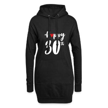 Happy 30th Birthday Geschenk 30. Geburtstag - Hoodie-Kleid - Schwarz - Vorne