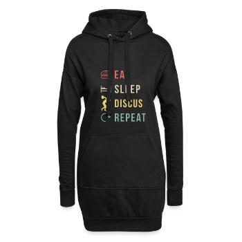 Eat Sleep Discus Repeat Geschenk Shirt - Hoodie-Kleid - Schwarz - Vorne