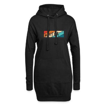 Vintage Retro Evolution Hammerwurf Shirt - Hoodie-Kleid - Schwarz - Vorne
