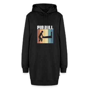 Pinball Vintage Retro Shirt Flipperautomat - Hoodie-Kleid - Schwarz - Vorne