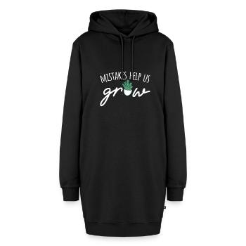 Mistakes Help Us Grow - Hoodie-Kleid - Schwarz - Vorne