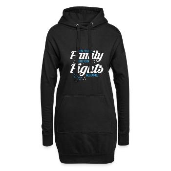 Dans cette famille, personne ne se bat seul Chemise - Sweat-shirt à capuche long Femme - noir - Devant