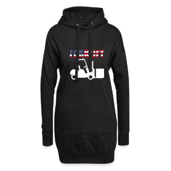 USA Flag America Flag Chariot élévateur - Sweat-shirt à capuche long Femme - noir - Devant