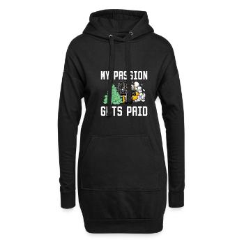 My Passion Gets Paid Gabelstapler Shirt Geschenk - Hoodie-Kleid - Schwarz - Vorne