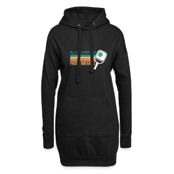 All You Need Is A Paddle And Balls Pickleball - Hoodie-Kleid - Schwarz - Vorne