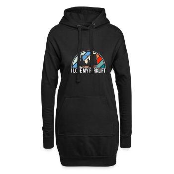 J’adore mon chariot élévateur Chemise Cadeau Chariot élévateur - Sweat-shirt à capuche long Femme - noir - Devant