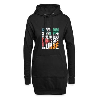 Super Mom Super Wife Super Asweome Dialysis Nurse - Hoodie-Kleid - Schwarz - Vorne