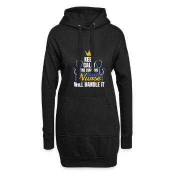 Keep Calm The Dialysis Nurse Will Handle It - Hoodie-Kleid - Schwarz - Vorne