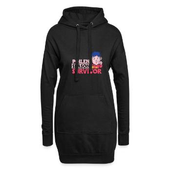 Cadeau de chemise de survivant de saison du pollen - Sweat-shirt à capuche long Femme - noir - Devant
