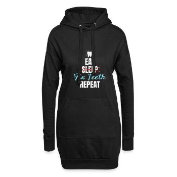 Eat Sleep Fix Teeth Repeat Shirt Geschenk - Hoodie-Kleid - Schwarz - Vorne