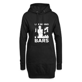 Life Behind Bars Chemise Barman Cadeau - Sweat-shirt à capuche long Femme - noir - Devant