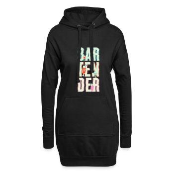 Cadeau de chemise de barman - Sweat-shirt à capuche long Femme - noir - Devant