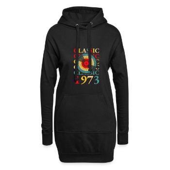 Disque vinyle classique 1973 50e anniversaire - Sweat-shirt à capuche long Femme - noir - Devant